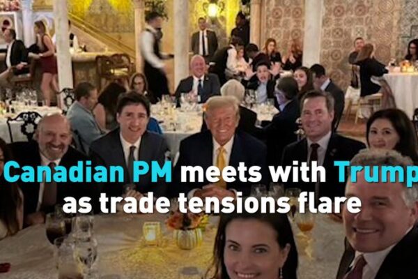 Justin Trudeau Meets Donald Trump Amid Rising Trade Tensions Canadian PM meets with Trump as trade tensions flare video poster