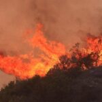 Live Wildfire Raging in Malibu Southern California 