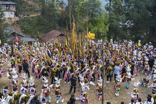 Miao Ethnic Group Celebrates Lusheng Festival in Guizhou 