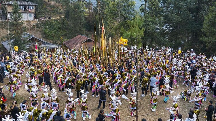 Miao Ethnic Group Celebrates Lusheng Festival in Guizhou 