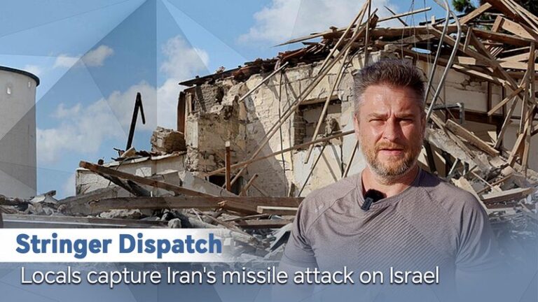 Stringer Dispatch Locals Capture Irans Missile Attack on Israel Video Poster 