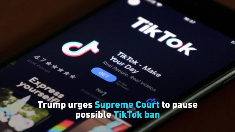 Trump Urges Supreme Court to Pause Possible Tiktok Ban Video Poster 
