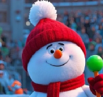 Ai created Snowman Enjoys Winter Sports 