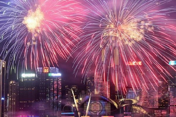 # - My News! Hong Kong Marks Chinese New Year with Dazzling Fireworks Display