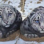 Lifelike Rock Paintings Draw Visitors to Xinjiang Geological Park 