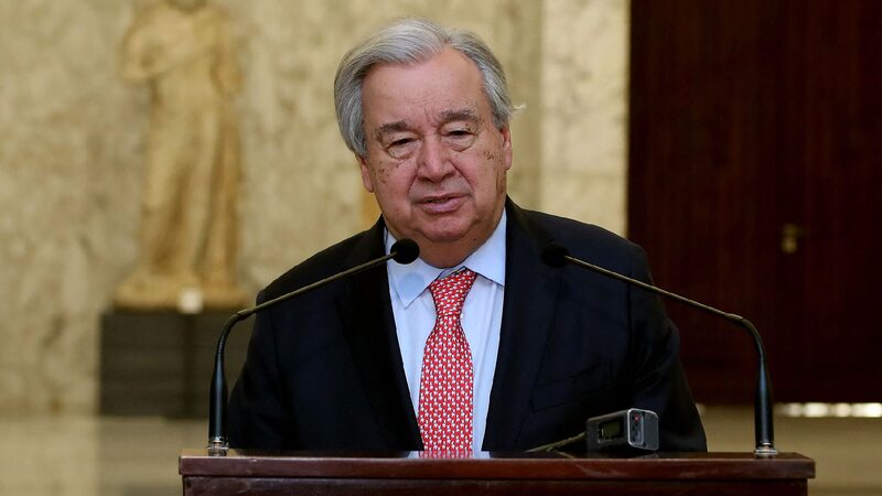 Un Chief Urges Israels Withdrawal from Lebanese Territory 