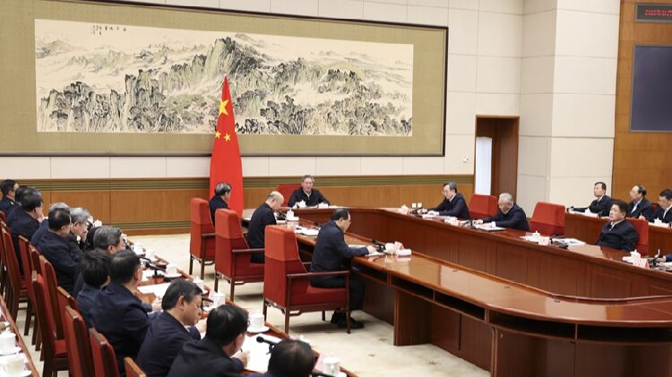 Chinas State Council Discusses Draft Government Work Report 
