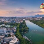 Live Enchanting View of Xiangshan Scenic Area in Guilin China 