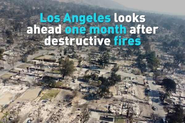 Los Angeles Looks Ahead One Month After Destructive Fires Video Poster 