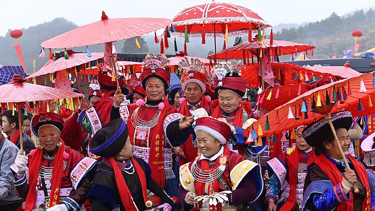 Miao Ethnic Group Celebrate a Bountiful Harvest 