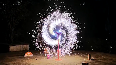Dazzling Pinwheel Fireworks Light Up Chinese New Year Skies Pinwheel fireworks spin for Chinese New Year video poster
