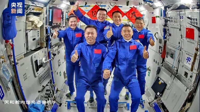 Chinas Shenzhou 20 Crew Enters Space Station Meets Shenzhou 19 Crew 