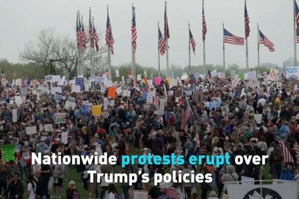 Nationwide protests erupt over Trump’s economic policies video poster