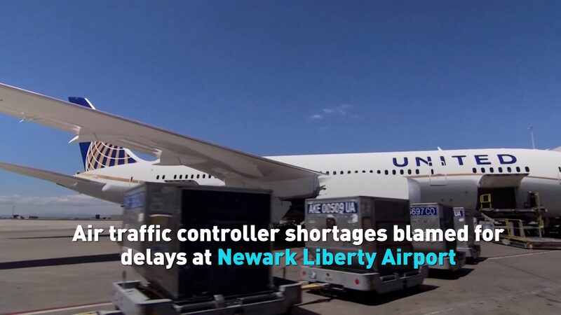 Controller Shortage Causes Delays at Newark Airport Air traffic controller shortages blamed for delays at Newark airport video poster