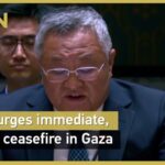 China Urges Immediate Lasting Ceasefire in Gaza Video Poster 