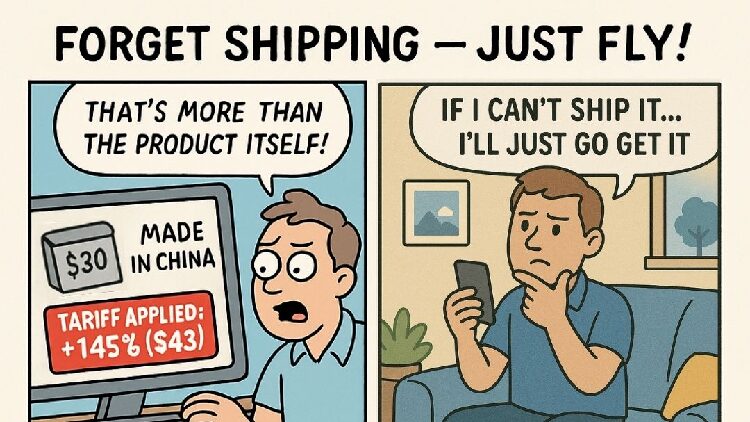 Comic: No $800 Tariff Exemption? Off to China!
