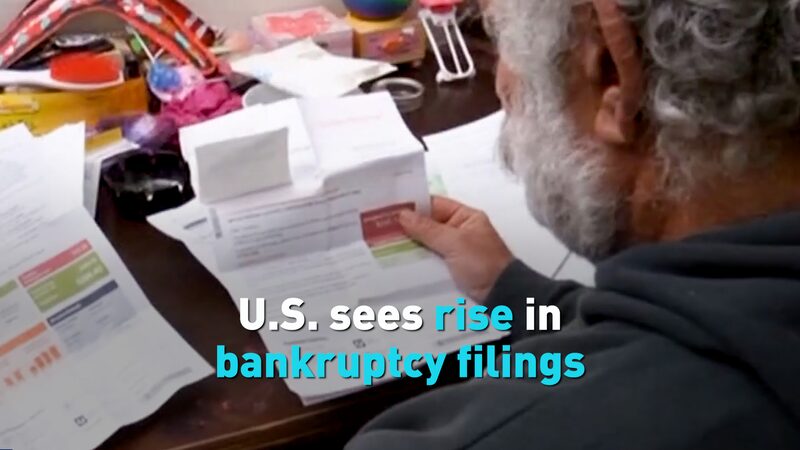 More Americans Facing Bankruptcy Amid Soaring Debt and Inflation Rise in U.S. bankruptcy filings video poster