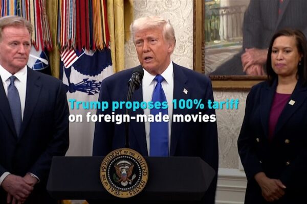 # - My News! Trump Proposes 100 Tariff on Foreign made Movies Video Poster