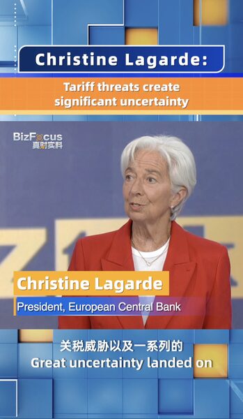 ECB Chief Christine Lagarde Warns Tariff Threats Fuel Global Economic Uncertainty Christine Lagarde: Tariff threats fuel global uncertainty video poster