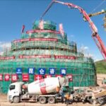 Main Structure of Chinas Mega Radio Telescope Capped in Xinjiang 