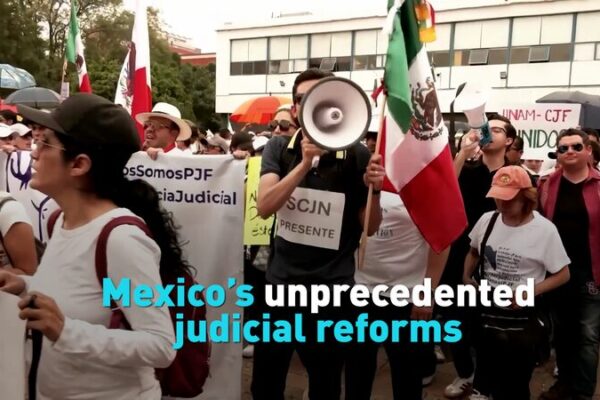 Mexico Set to Elect Judges in Historic Judicial Overhaul Mexico’s unprecedented judicial reforms video poster