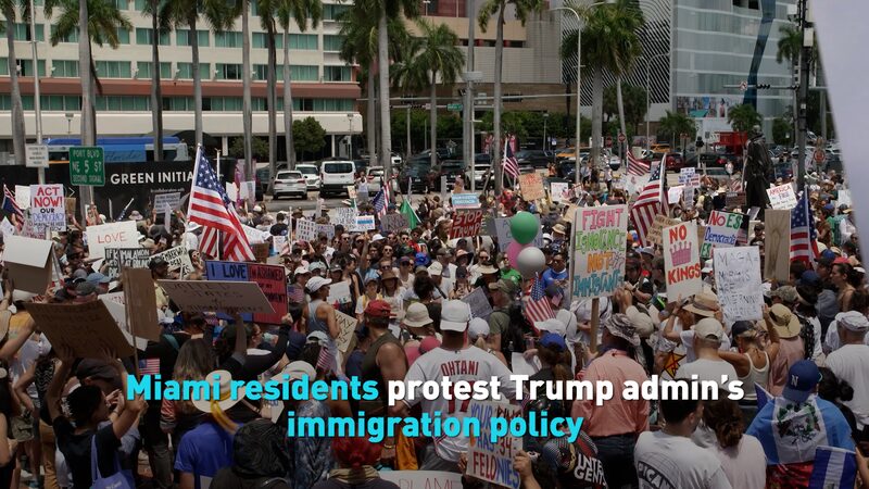Miami Residents Protest Trump Admins Immigration Policy Video Poster 