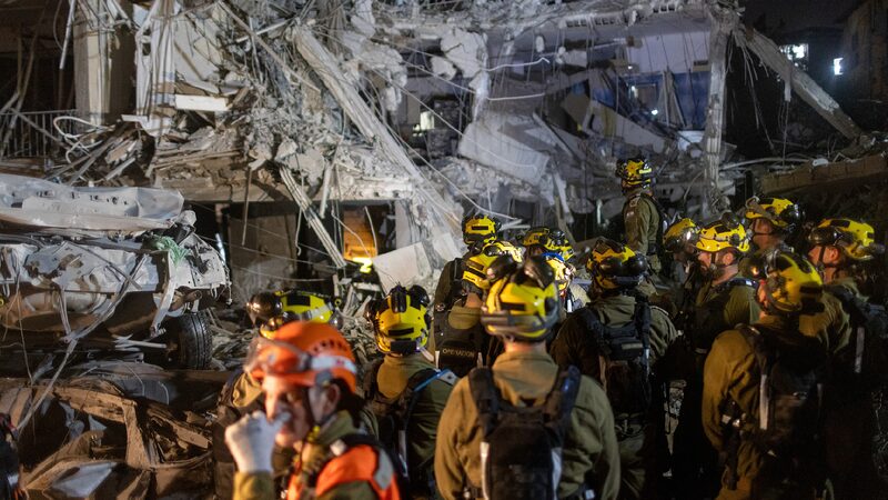 # - My News! on the Ground Rubble and Debris After Iran Missile Attack in Israel