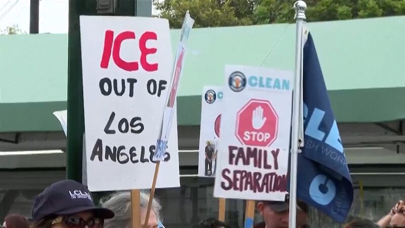 Los Angeles Protests Intensify Over Immigration Raids Protests grow in Los Angeles over immigration raids video poster