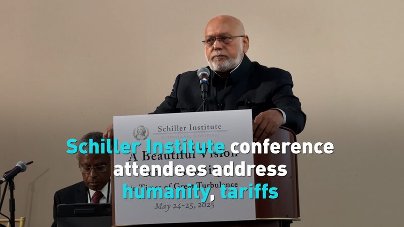 Schiller Institute Conference Attendees Address Humanity Tariffs Video Poster 