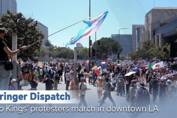 # - My News! Stringer Dispatch no Kings Protesters March in Downtown La Video Poster