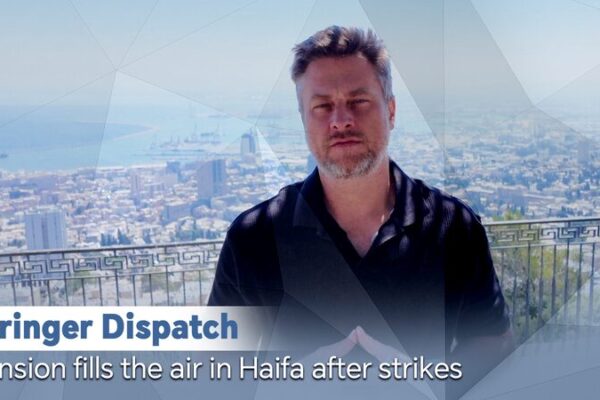 Haifa on Edge After Iran Retaliates to Israeli Air Strikes Stringer Dispatch: Tension fills the air in Haifa after strikes video poster