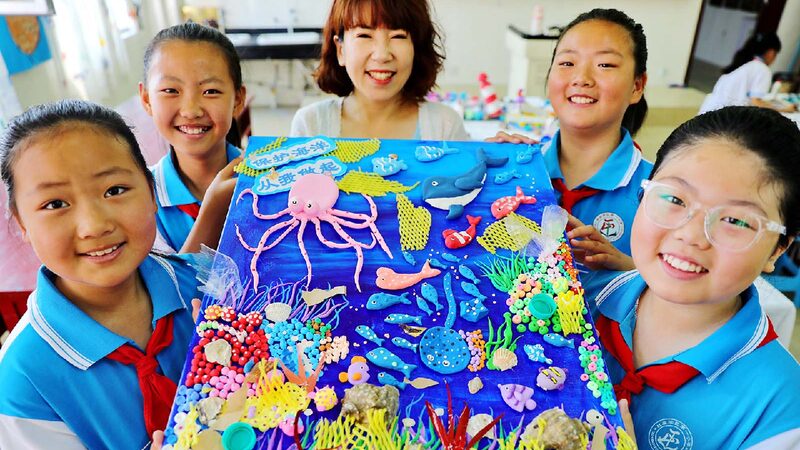 Students Transform Recycled Materials into Ocean Art to Promote Marine Conservation Students create art to highlight marine protection