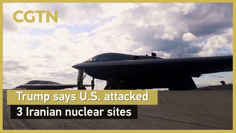 Trump Announces Strikes on Iranian Nuclear Sites Amid Middle East Tensions Trump says attacked 3 Iranian nuclear sites in Middle East escalation video poster