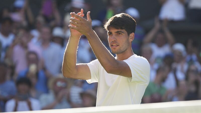 # - My News! Defending Champion Alcaraz Labors to First Round Victory at Wimbledon