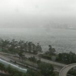 Live Hong Kong Skyline As the City Braces for Typhoon Wipha Video Poster 