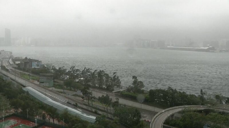 # - My News! Live Hong Kong Skyline As the City Braces for Typhoon Wipha Video Poster