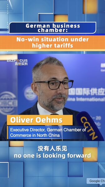 German Business Leader Warns of No-Win Situation Under Higher Tariffs No-win situation under higher tariffs: German business chamber video poster
