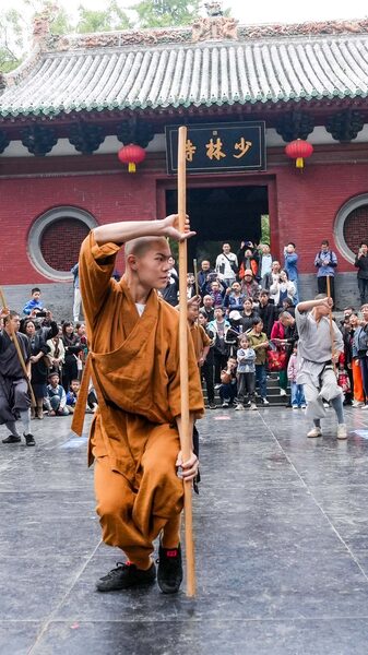 the Shaolin Staff Discipline with Every Swing Video Poster 