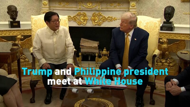 Philippine President Seeks Trade Deal in White House Meeting with Trump Trump and Philippine president meet at White House video poster